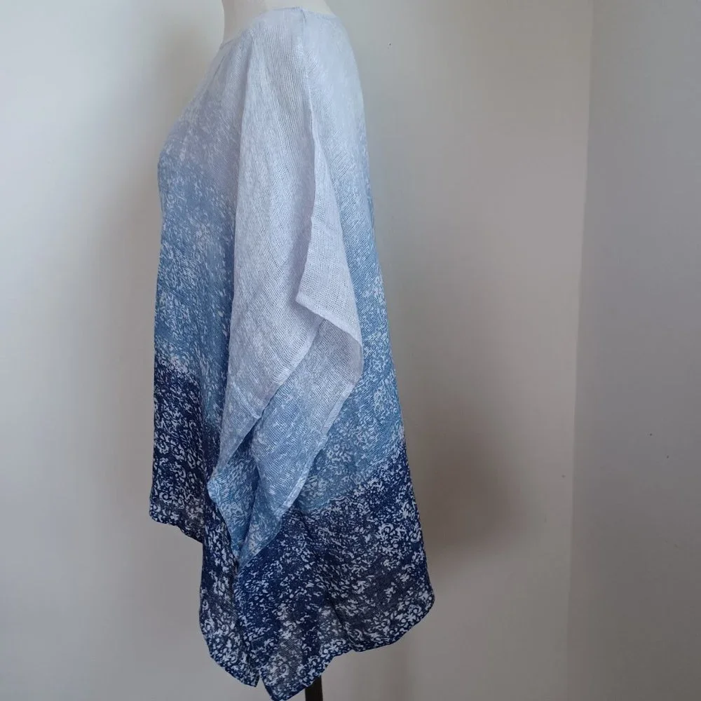 J Jill Pure Jill Ombre Linen Airy-Weave Poncho Size M/L NEW - Picture 6 of 14